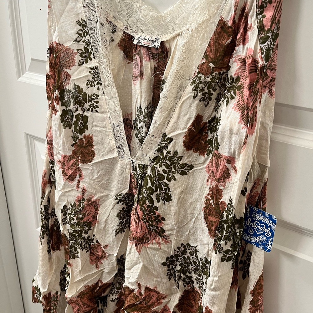 Free People Pink and Babydoll Dress/Tunic with Plunge Neckline - Picture 9 of 13